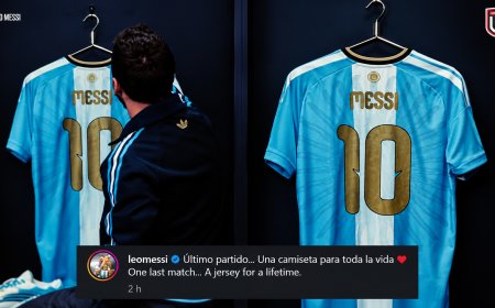 Messi presenta la camiseta para su despedida de la selección argentina