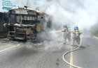 Bus de la ruta 111 se incendia en carretera hacia Ilobasco