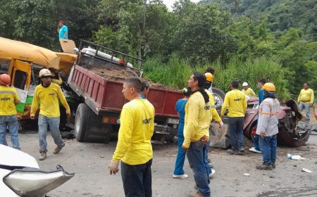 Camión con presunta falla en los frenos provoca accidente múltiple en Los Chorros